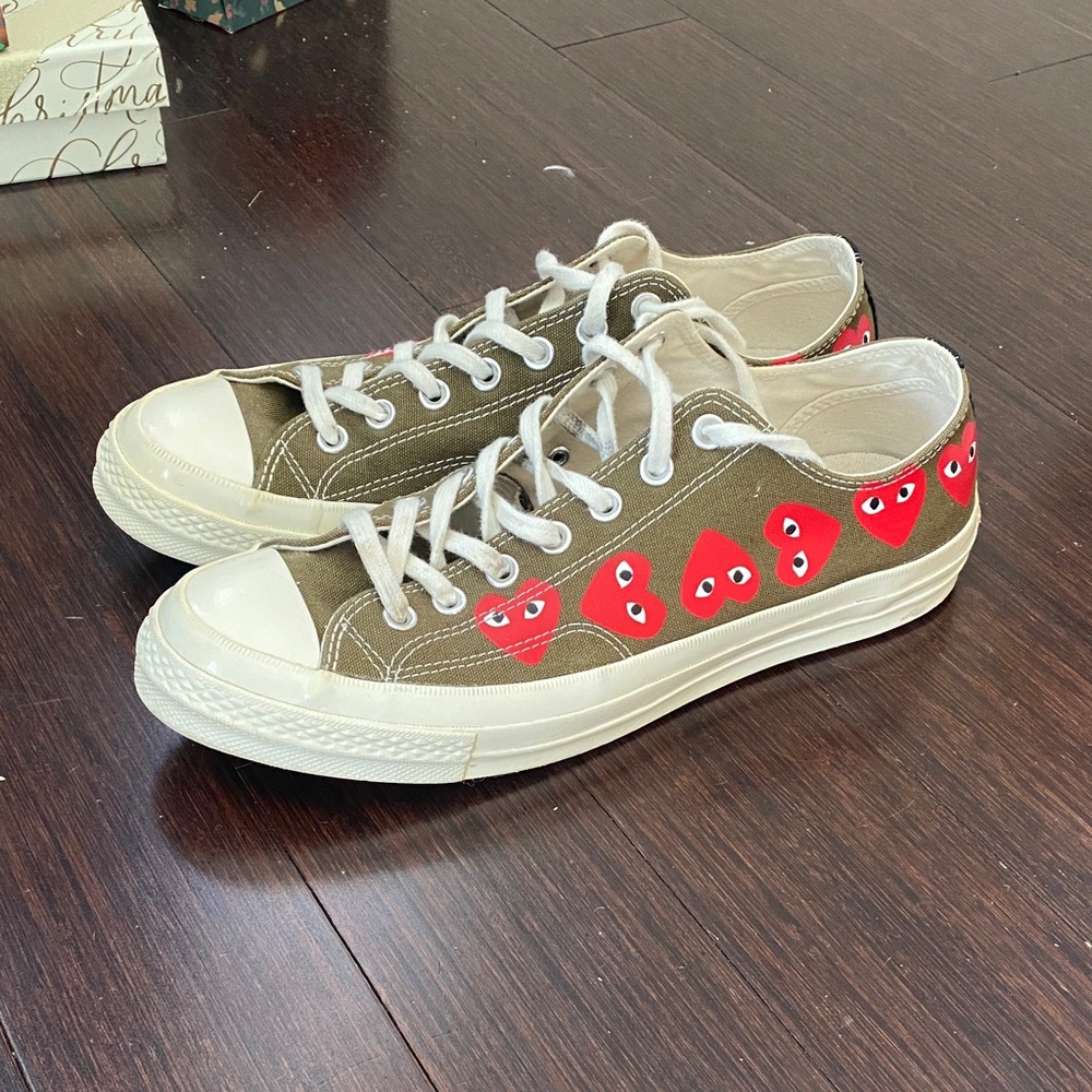 Comme des Garcons Green Play Converse Sneakers
